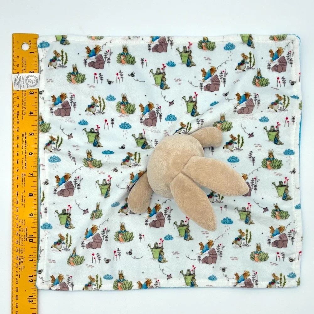 Peter Rabbit Lovey Security Blanket Beatrix Potter Baby Toy Blue 12